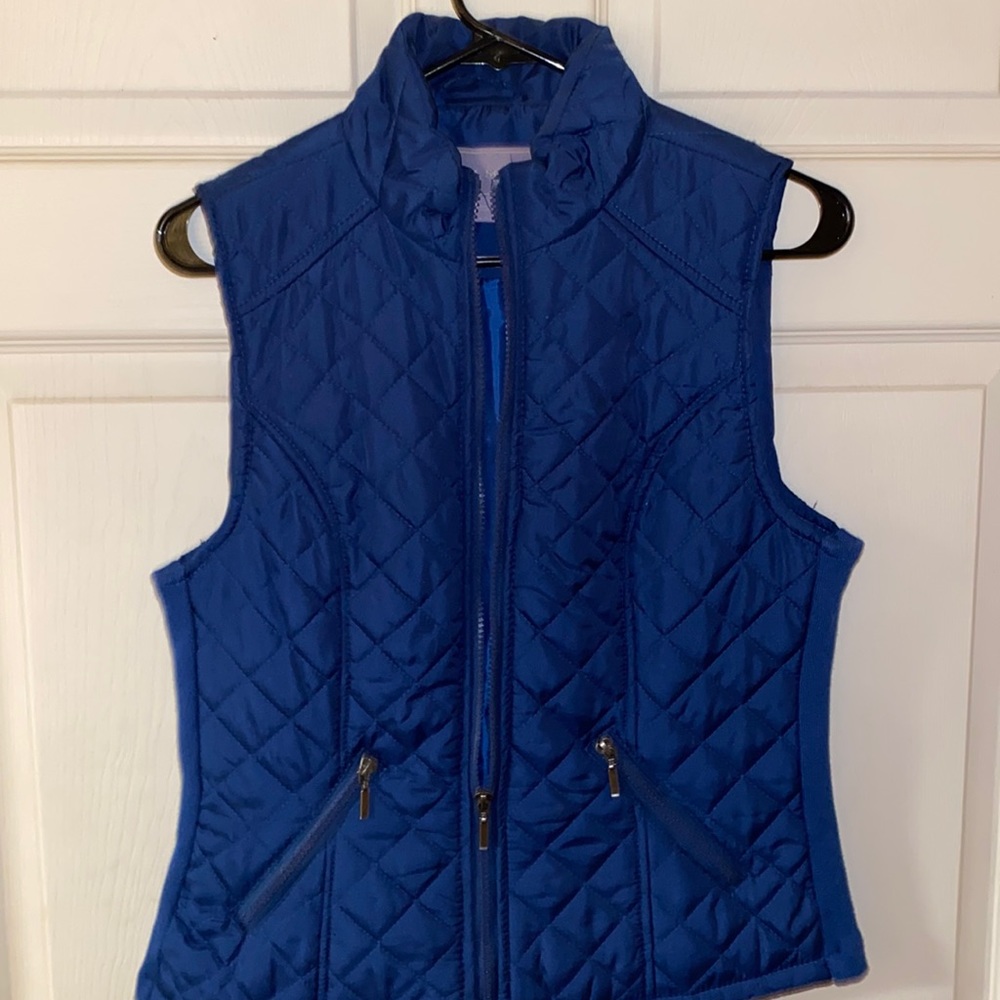 Blue puffer vest